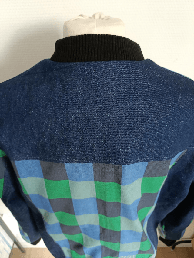 Bomber Denim & Carreaux 