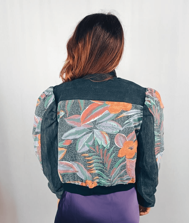 Bomber black & flower