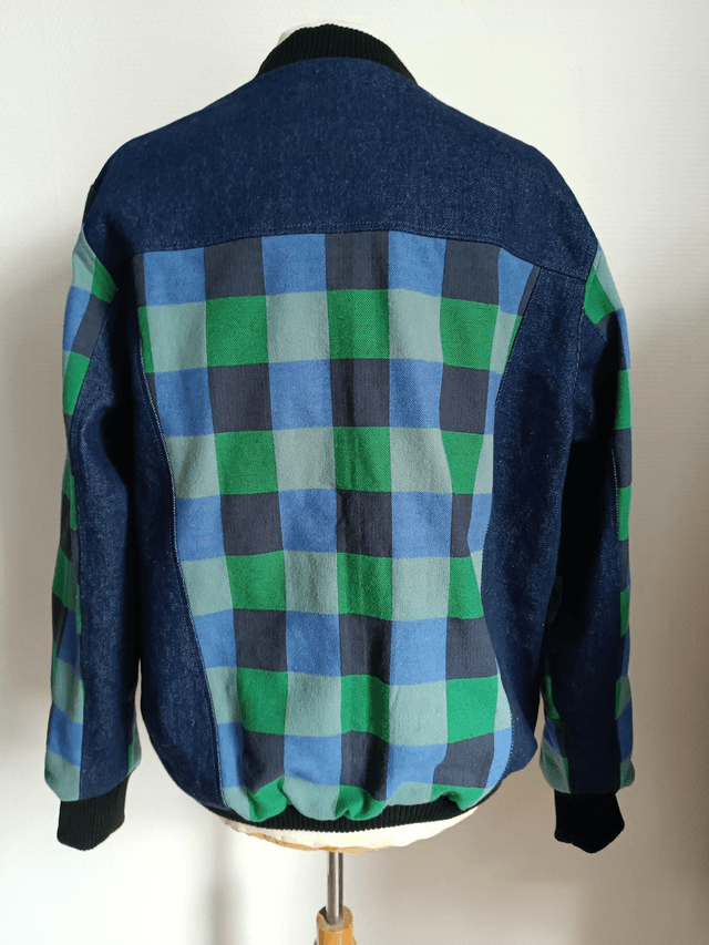 Bomber Denim & Carreaux 