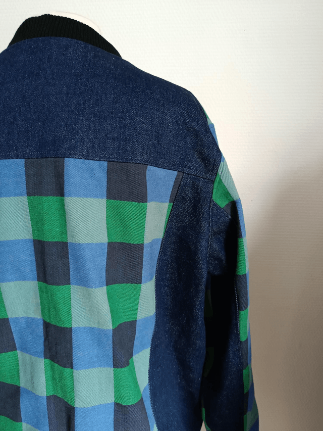 Bomber Denim & Carreaux 